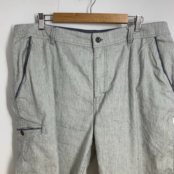 Carbon‎ 2 Cobalt Men's Panache Cotton Linen Blend Flat Front Chino Shorts SZ 38 - Picture 4 of 13